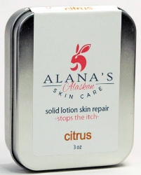 Citrus Fresh solid lotion skin repair tin
